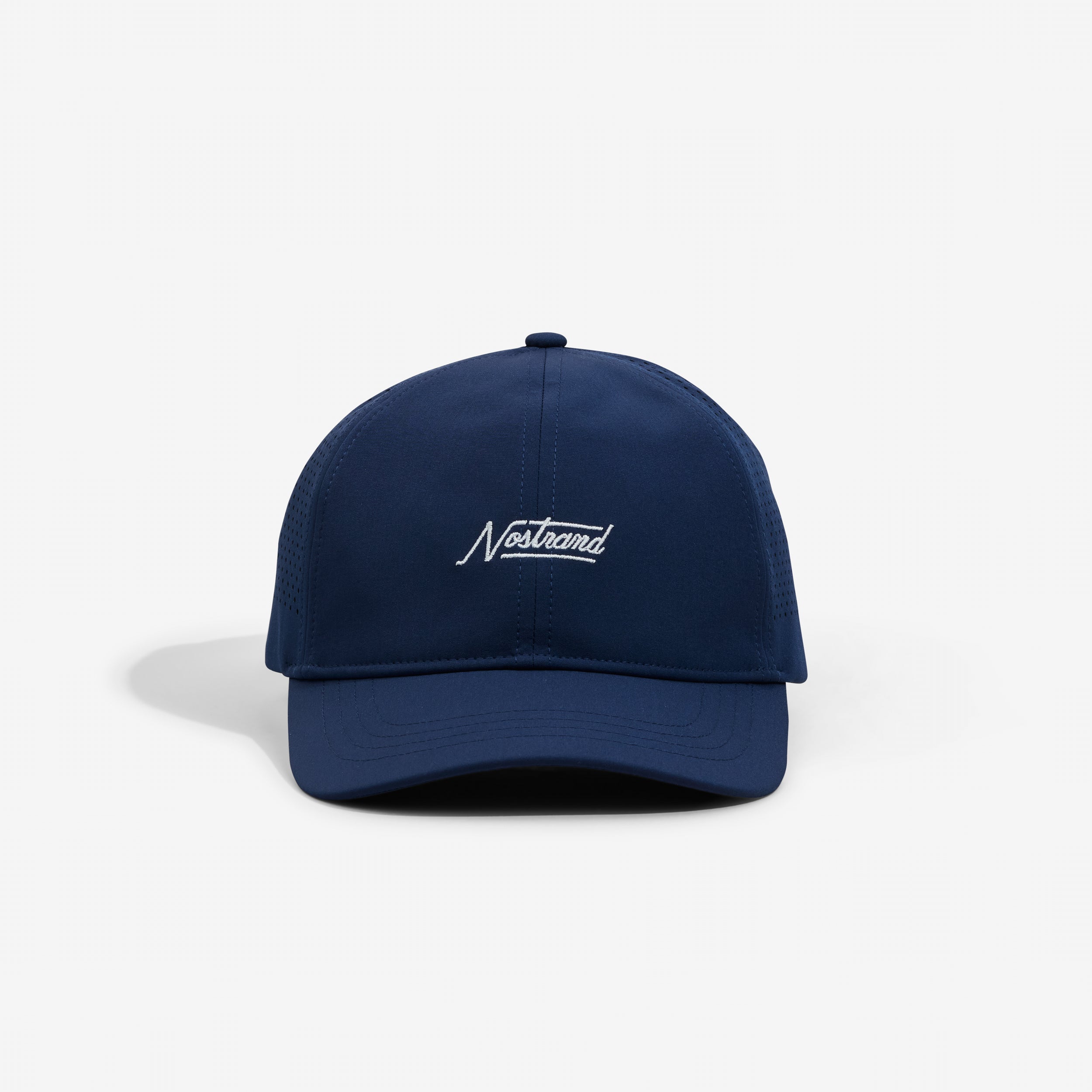 Navy baseball cap with white embroidered "Agile" logo centered on front