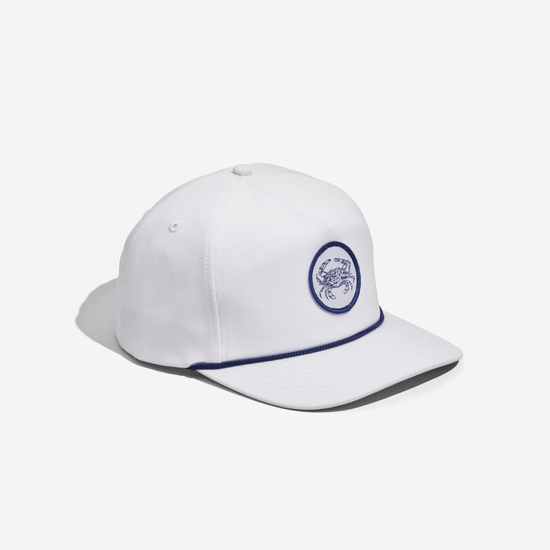 Blue Crab Performance Rope Hat - White
